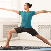 Load image into Gallery viewer, Man with custom Chicago Yoga mat
