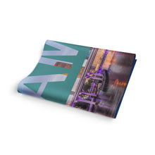 Load image into Gallery viewer, folded Tampa non-slip yoga mat with name
